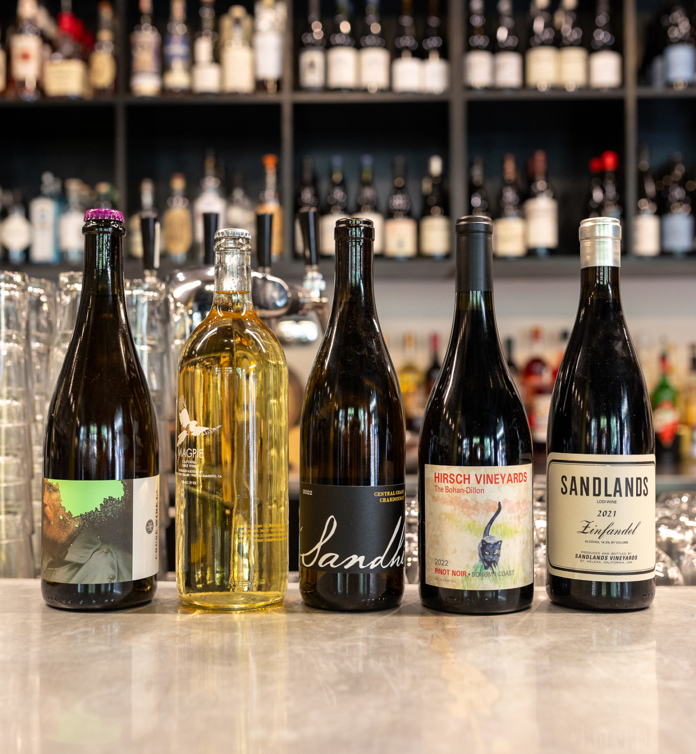 some of the California wines showcased at Magpie Cafe