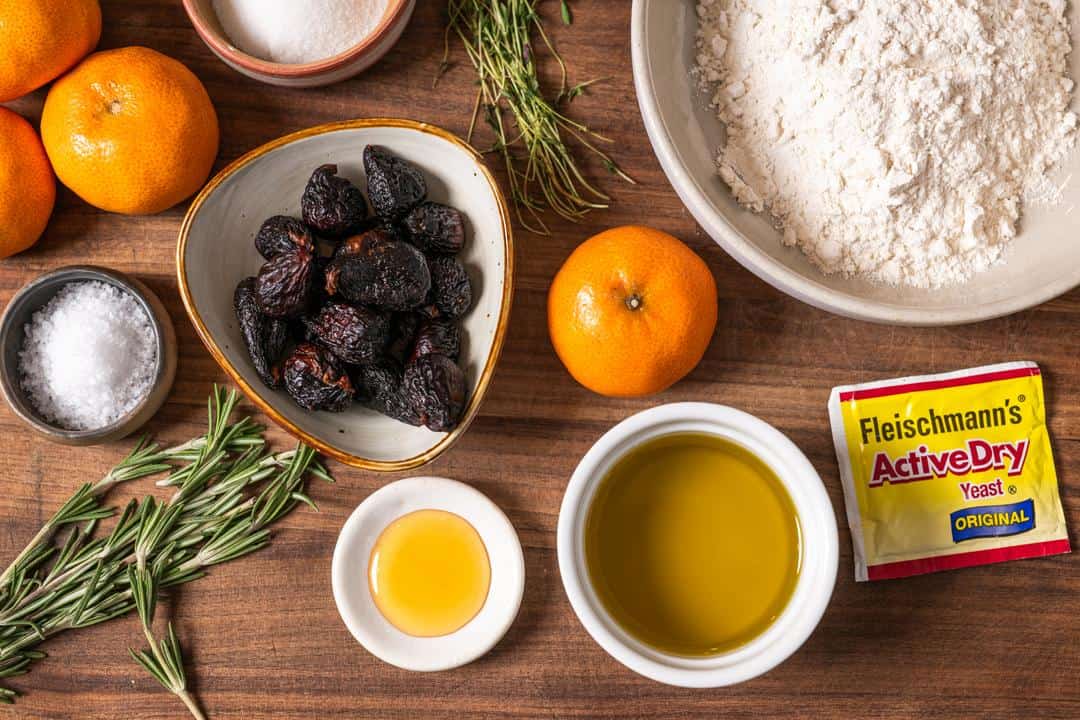 Ingredients needed to make focaccia