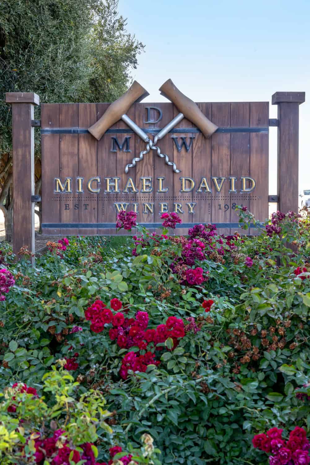 sign at Michael David Winery in Lodi, California