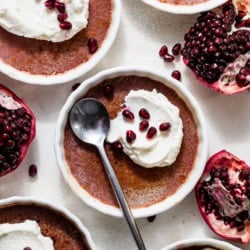 bowls of pomegranate creme brulee from Britney Breaks Bread