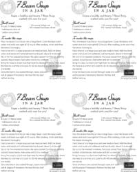 7-Bean Soup instruction gift tag.