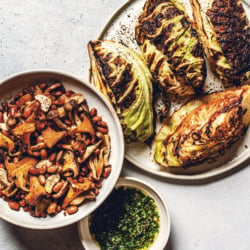 roasted cabbage with wild mushrooms and beans from The Bean Book