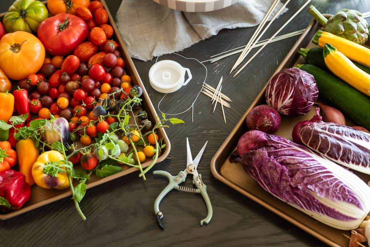 choosing elements to build an edible centerpiece with CA GROWN produce