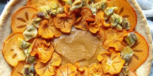 A Persimmon Pie with Almond Crust Recipe for the Holidays