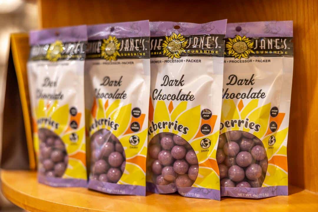 Maisie Jane's dark chocolate treats at the Sunsweet Grower Store