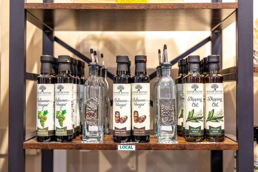 Sutter Buttes Olive Oil on display at the shelves of the Sunsweet Grower Store