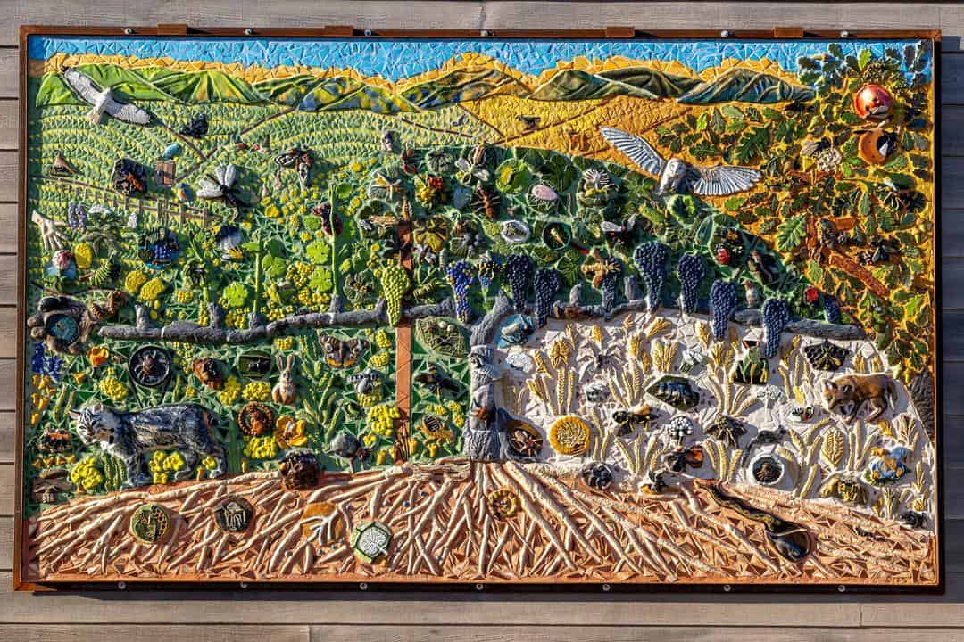 "The Secret Lives of Vineyards" - a mural found at Matthiason Wines