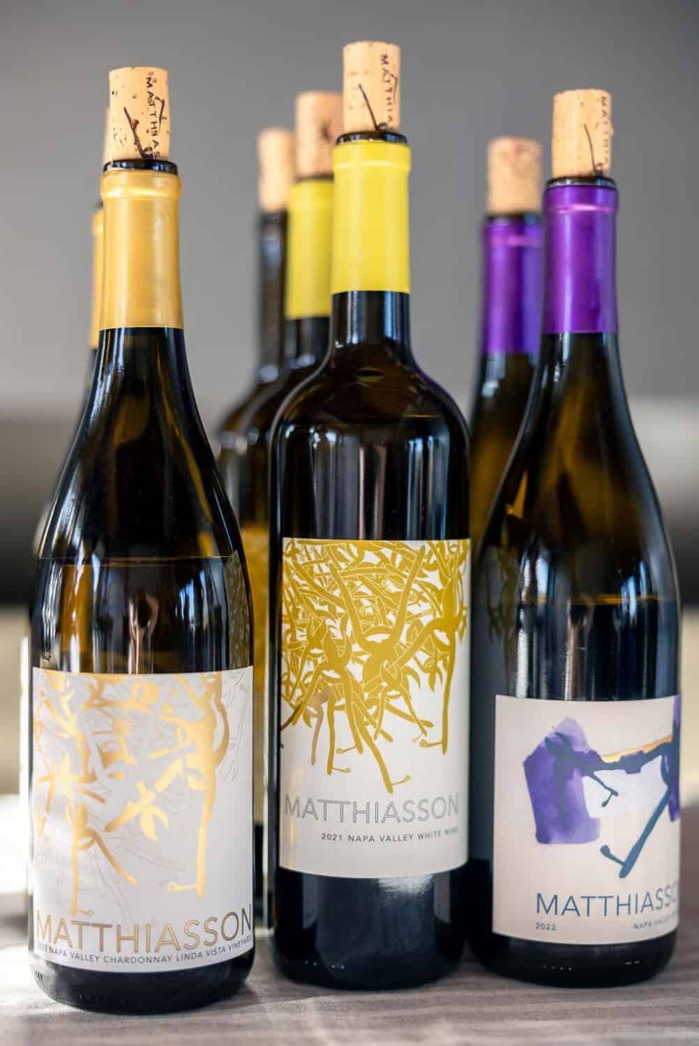 bottles of Matthiasson Wines