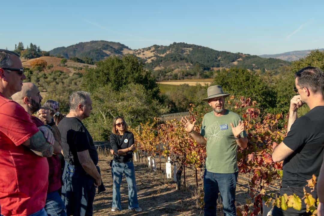 Steve Matthiason leading a tour of his Napa vineyard