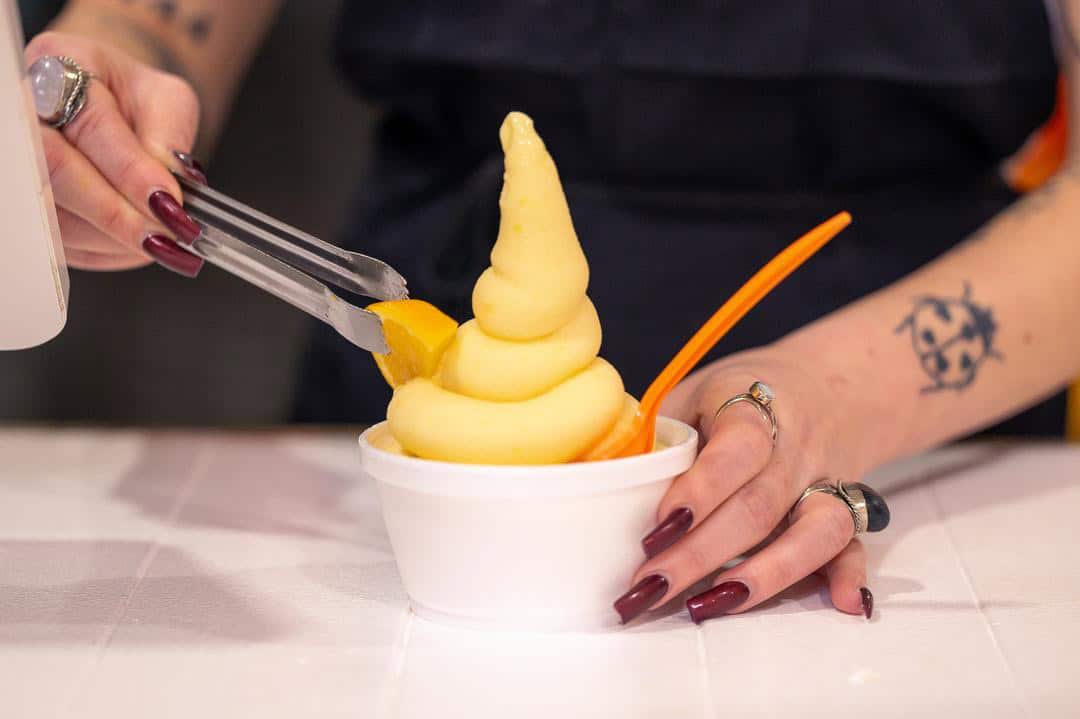 Orange Ice Cream  is the most popular menu item at Orange Works Cafe