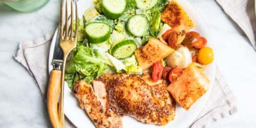 A Simple Chicken Dinner Recipe With Ripe Cantaloupe
