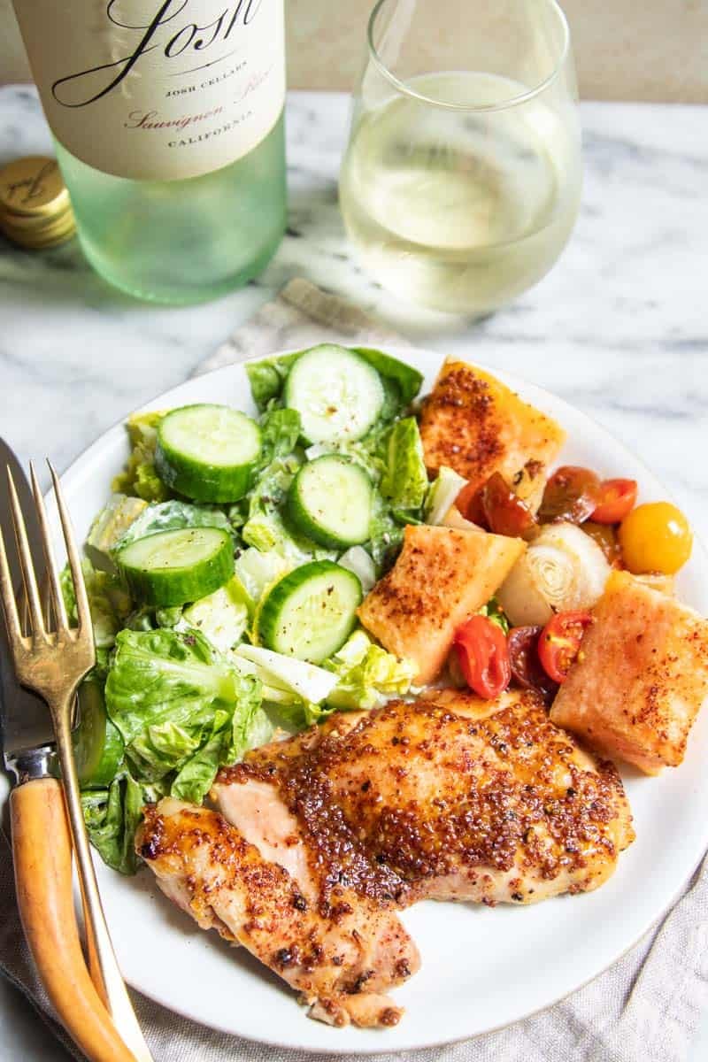 A Simple Chicken Dinner Recipe With Ripe Cantaloupe
