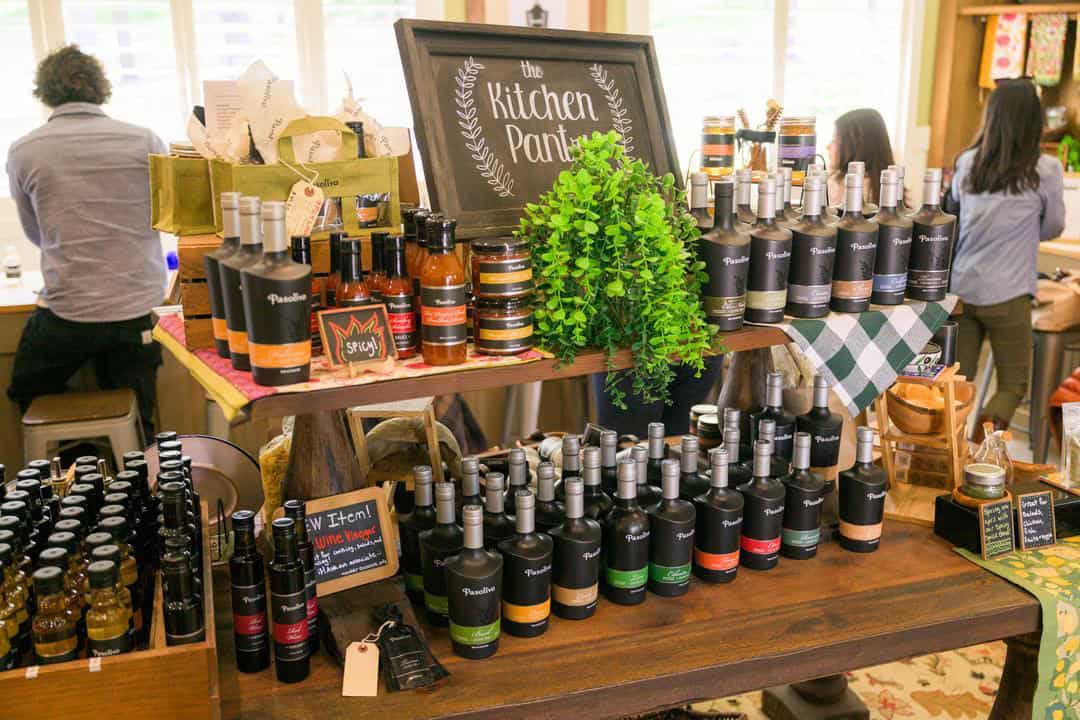An assortment of products sold at Pasolivo