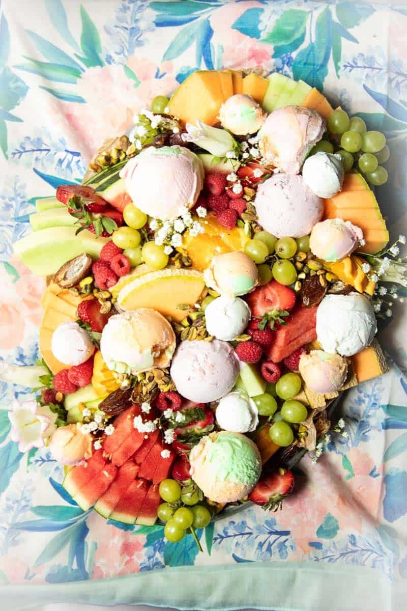 A Unique Mixed Melon and Cantaloupe Dessert Platter