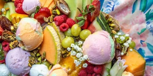 A Unique Mixed Melon and Cantaloupe Dessert Platter