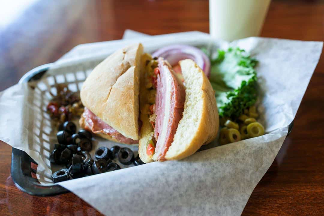 muffuletta sandwich from Olive Pit