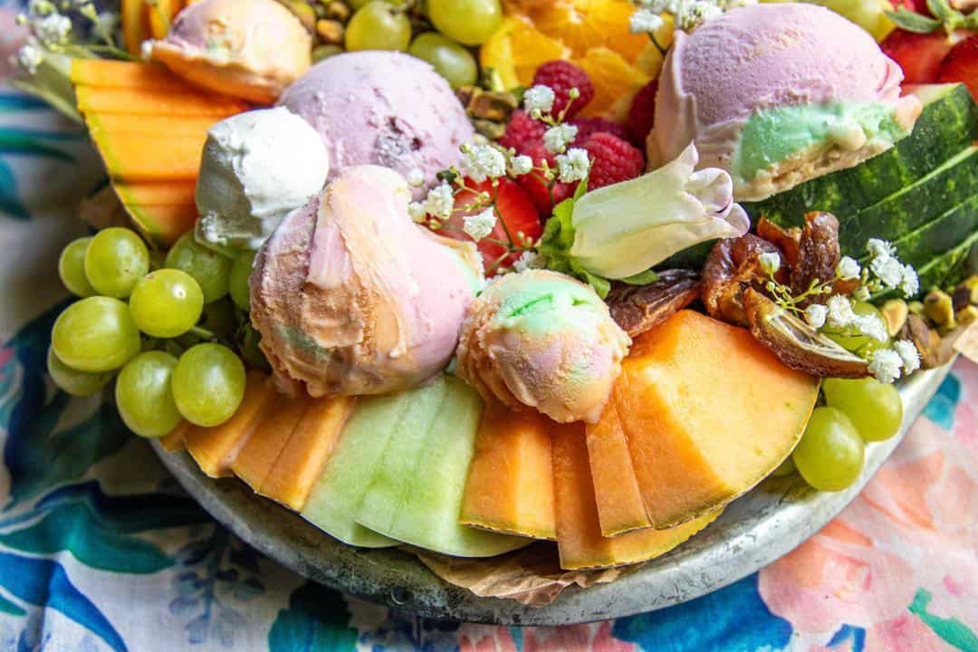 use Kiss Melons to make a melon dessert platter