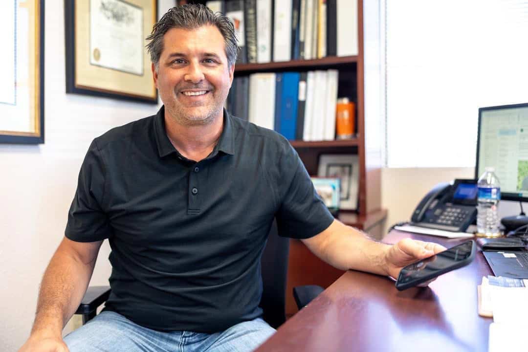 Garrett Patricio in his office at Westside Produce