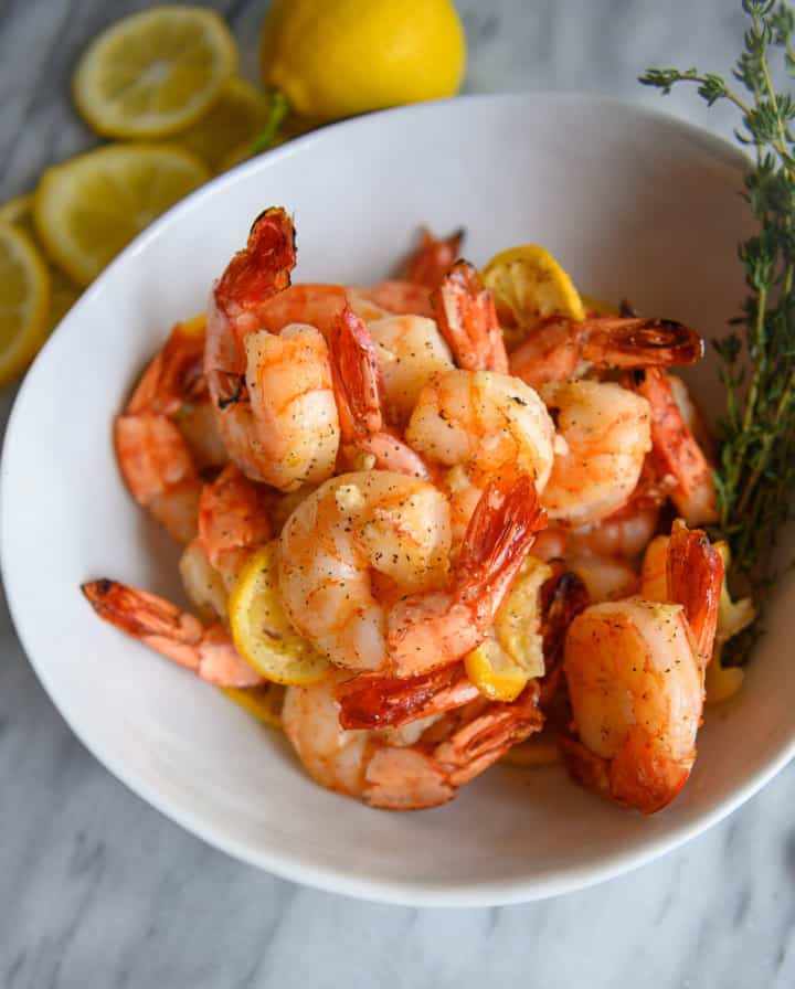 Lemon Shrimp -make your own cocktail sauce with horseradish - from G-Free Foodie
