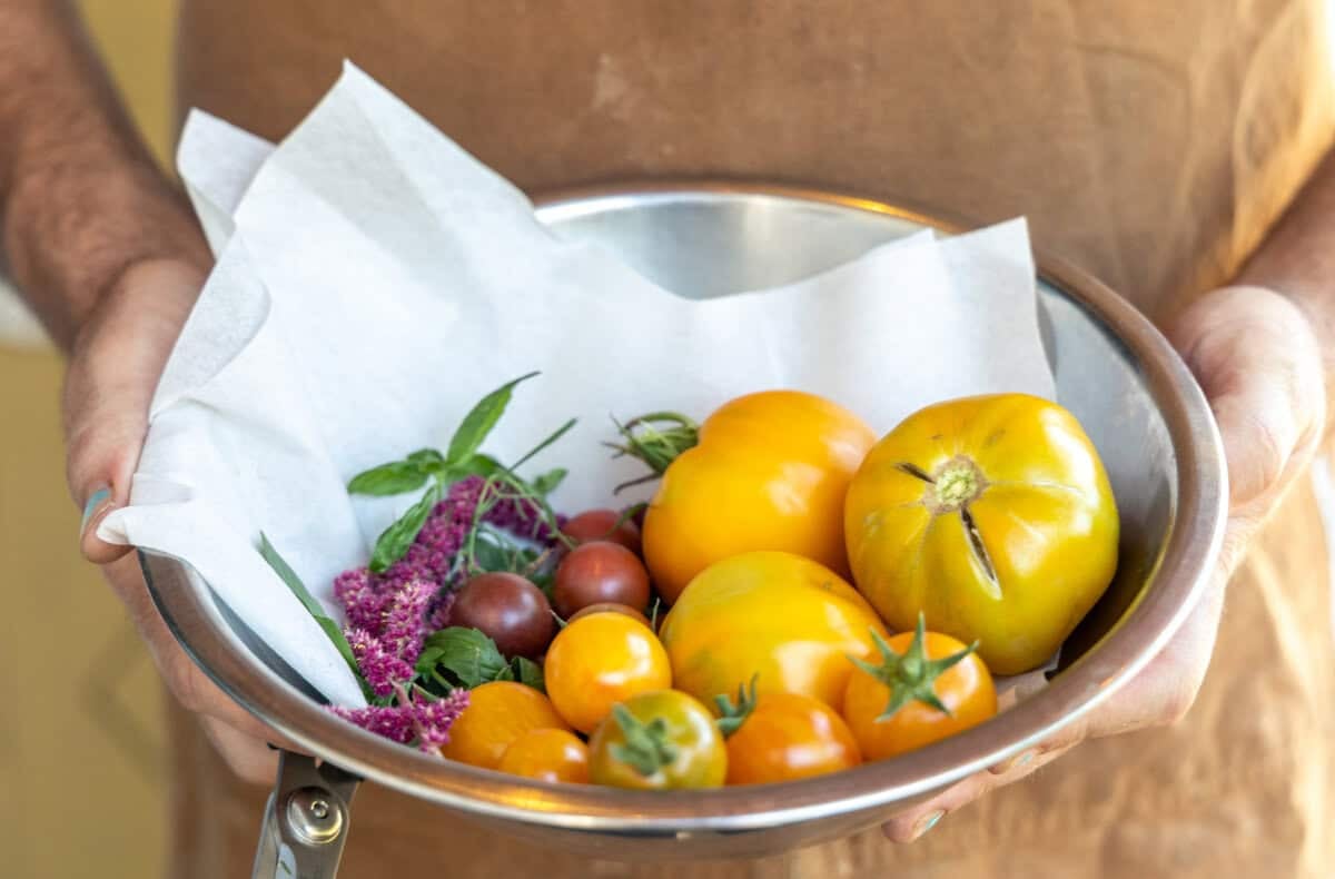 Some of the produce grown in the culinary garden at Canon