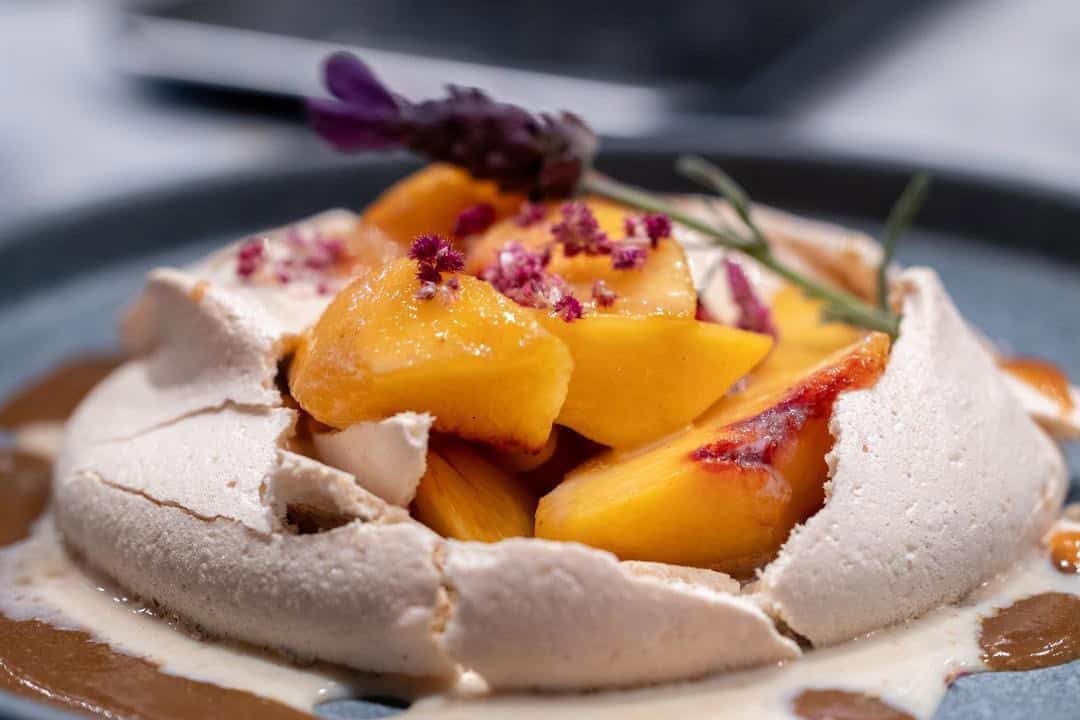 Seasonal specials at Canon - a peach pavlova