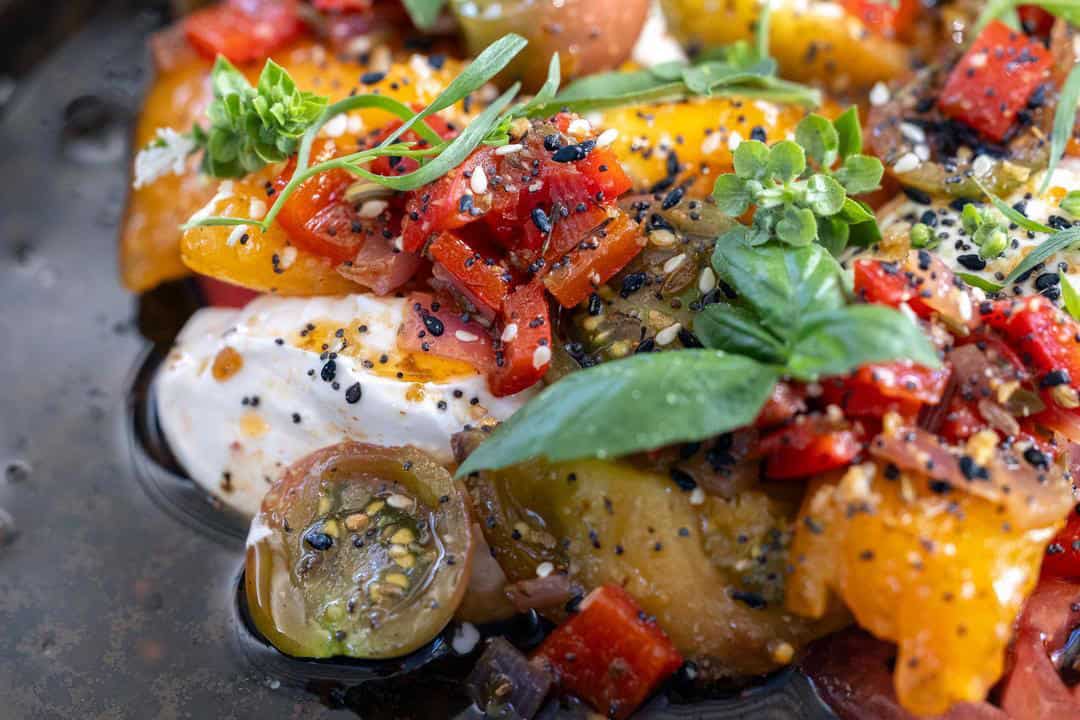 Seasonal specials at Canon - garlic labneh and tomatoes