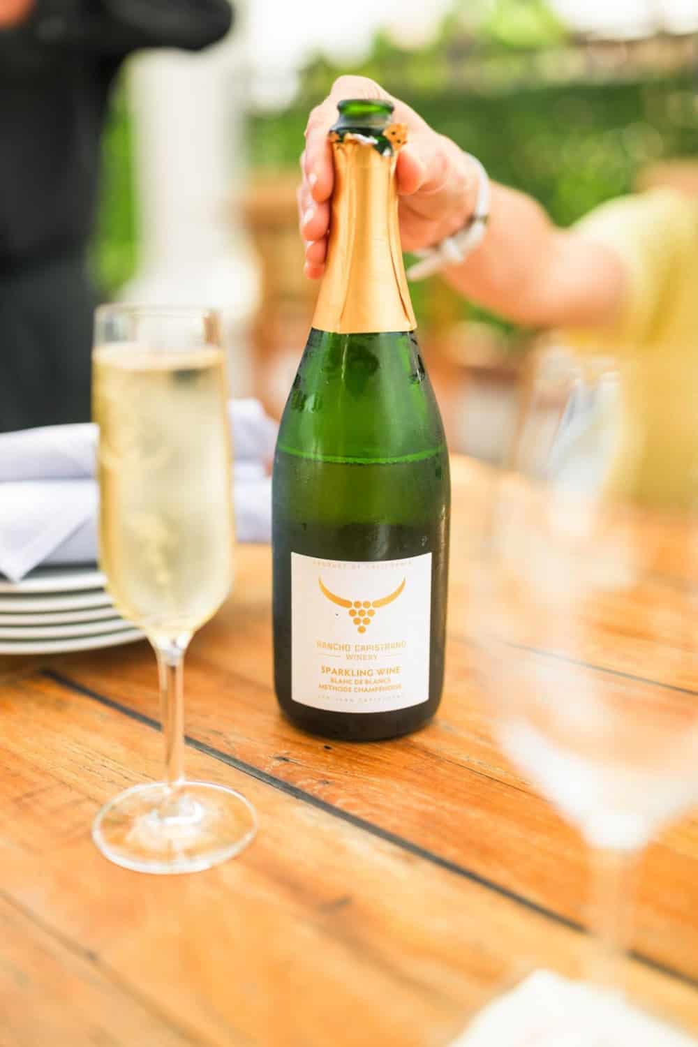 sparkling wine at Rancho Capistrano Winery