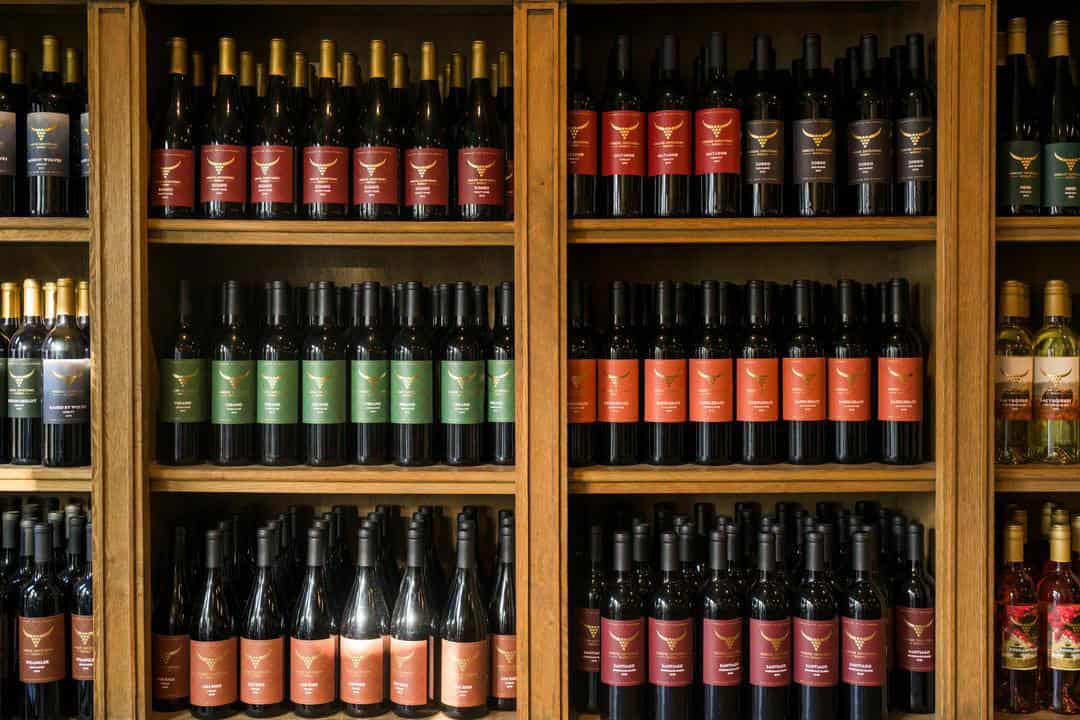 library of wines at Rancho Capistrano Winery