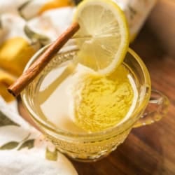 A mug of Hot Buttered Lemonade.