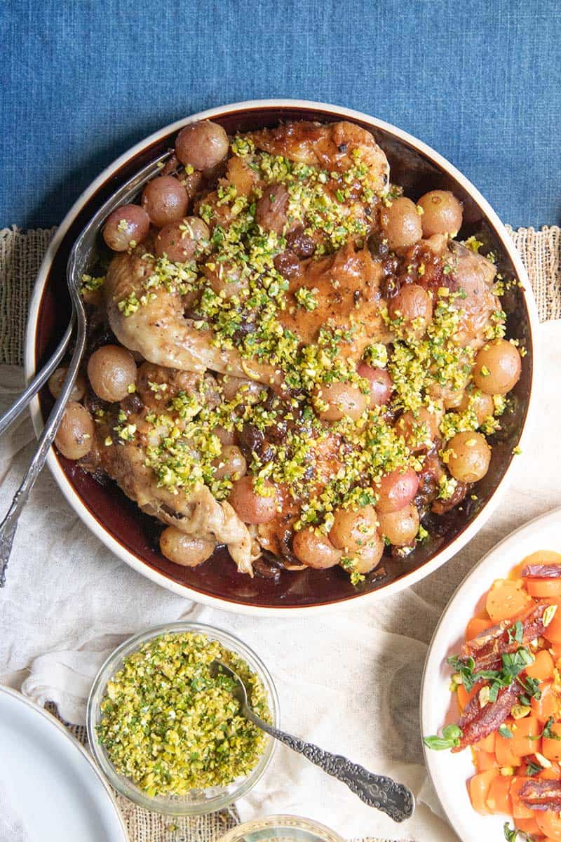 Our Best Chicken Recipe with Wine, Grapes, and Raisins
