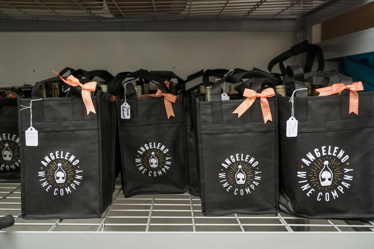 gift bags full of wine