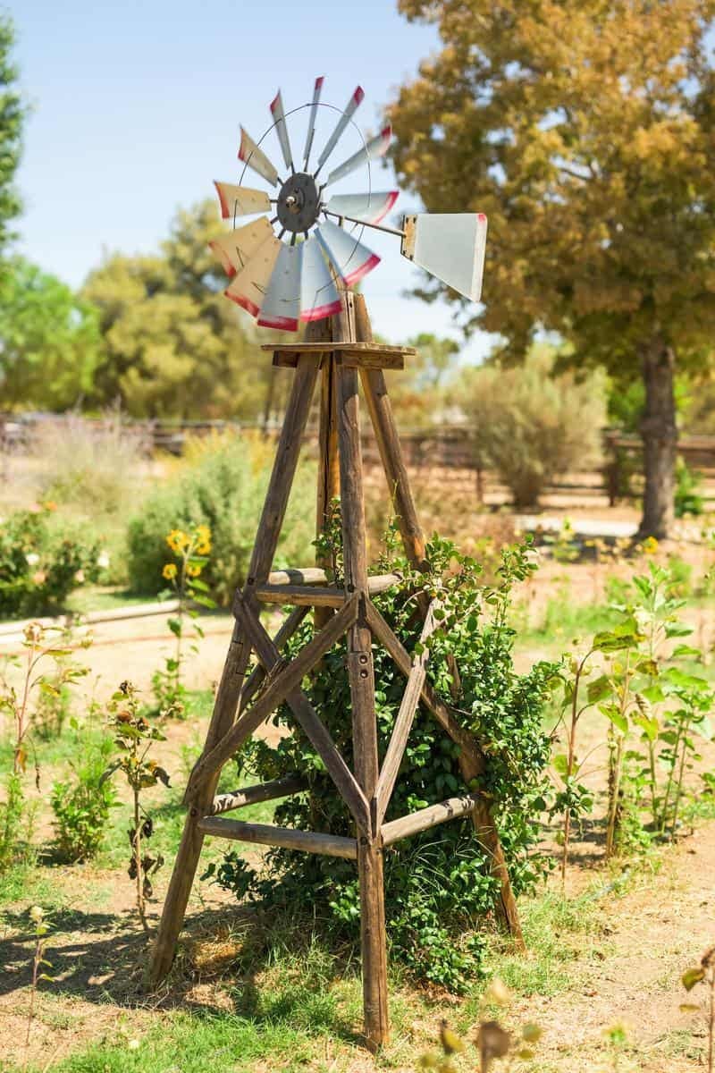 small windmill in a field