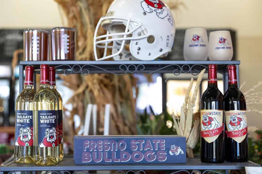 Wine made by students is sold at Gibson Farm Market at Fresno State