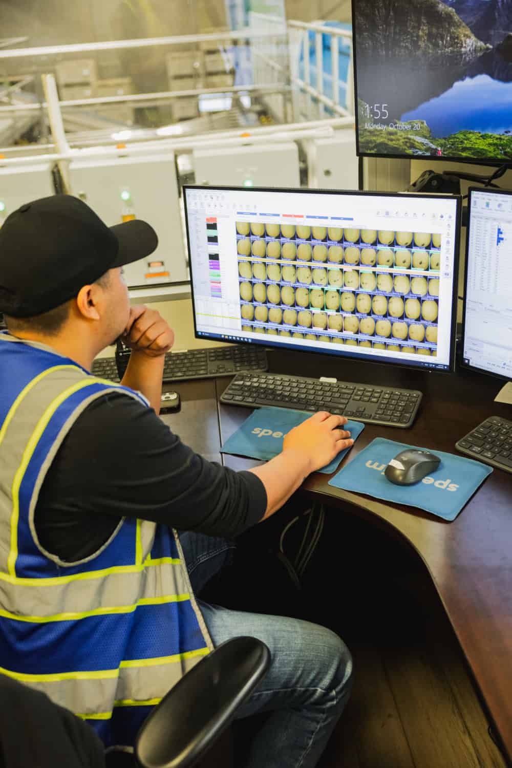 monitoring produce with high tech equipment at Kings River Packing 