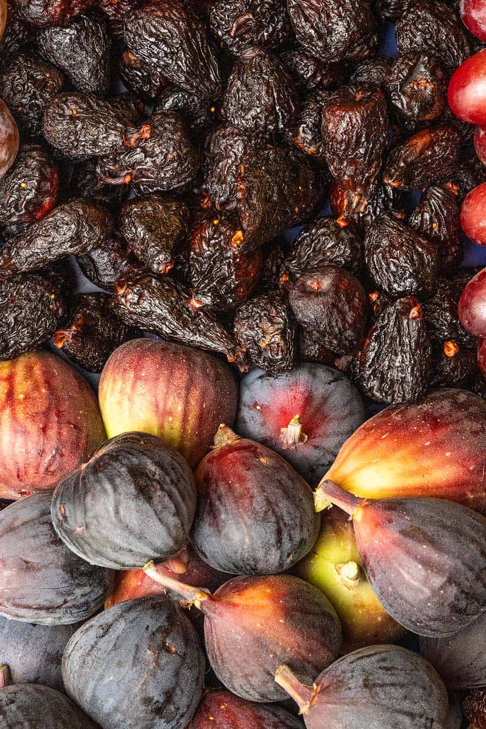 Fresh and dried California figs.