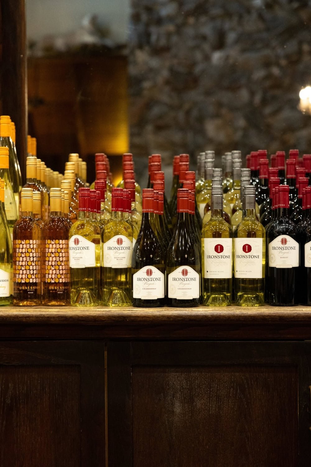 some of the wines showcased at Ironstone Vineyards