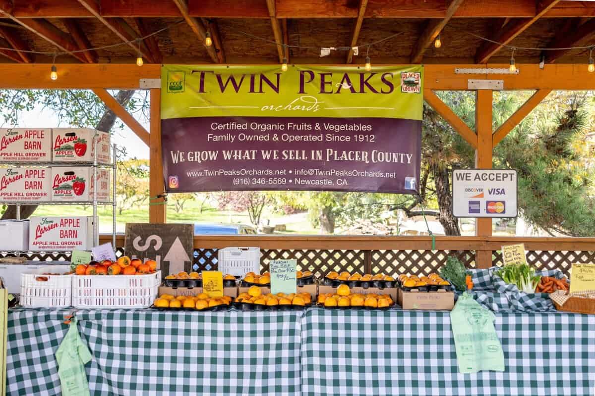 Some of the fruit on display at Twin Peaks Orchards
