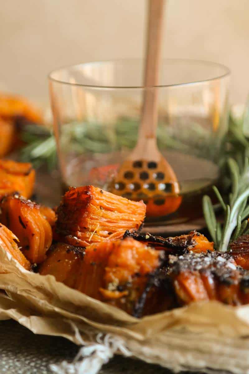 A Sweet Potato Pavé Recipe with Hot Honey and Rosemary