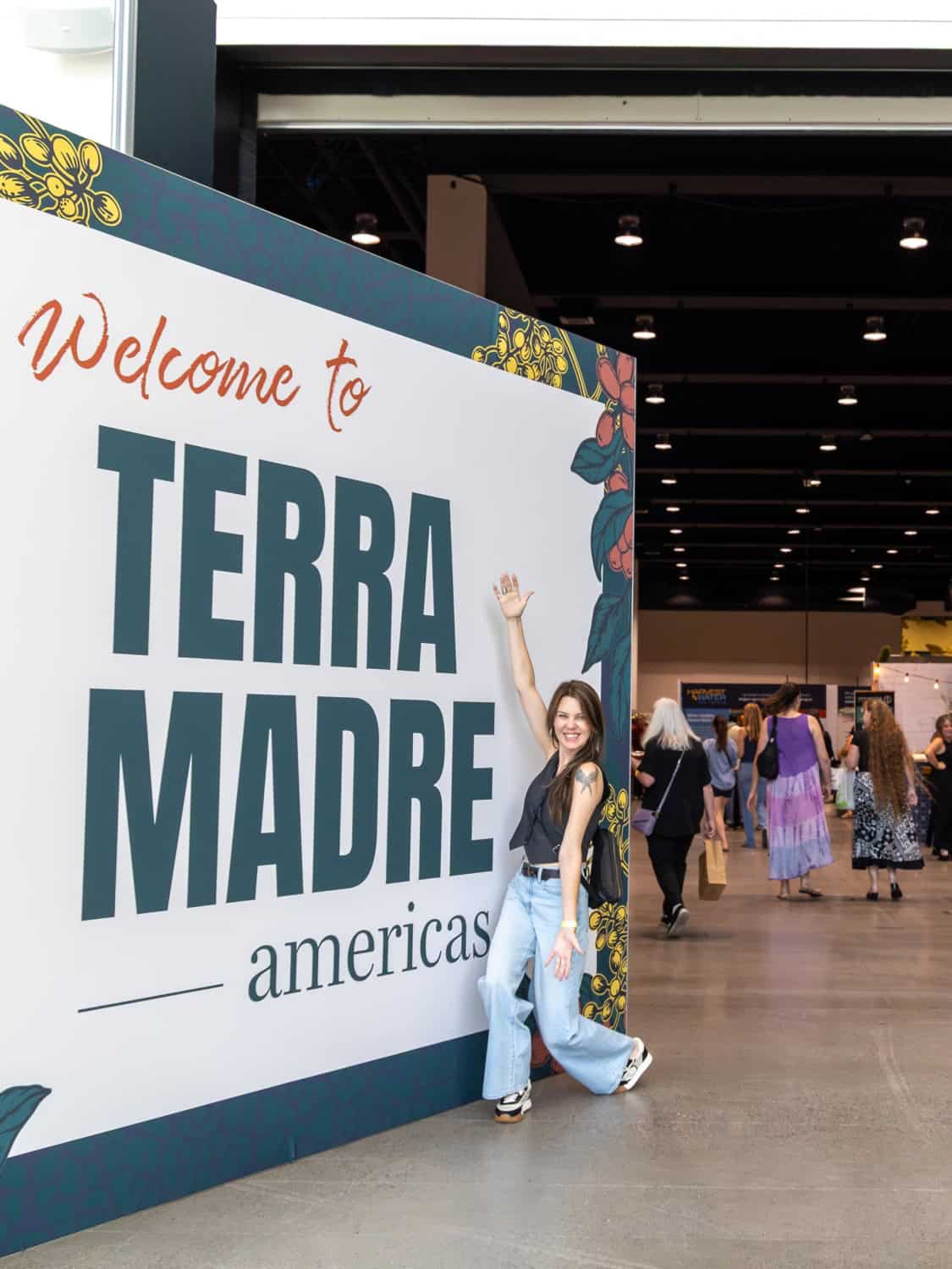 Meg van der Kruik at the entrance to Terra Madre