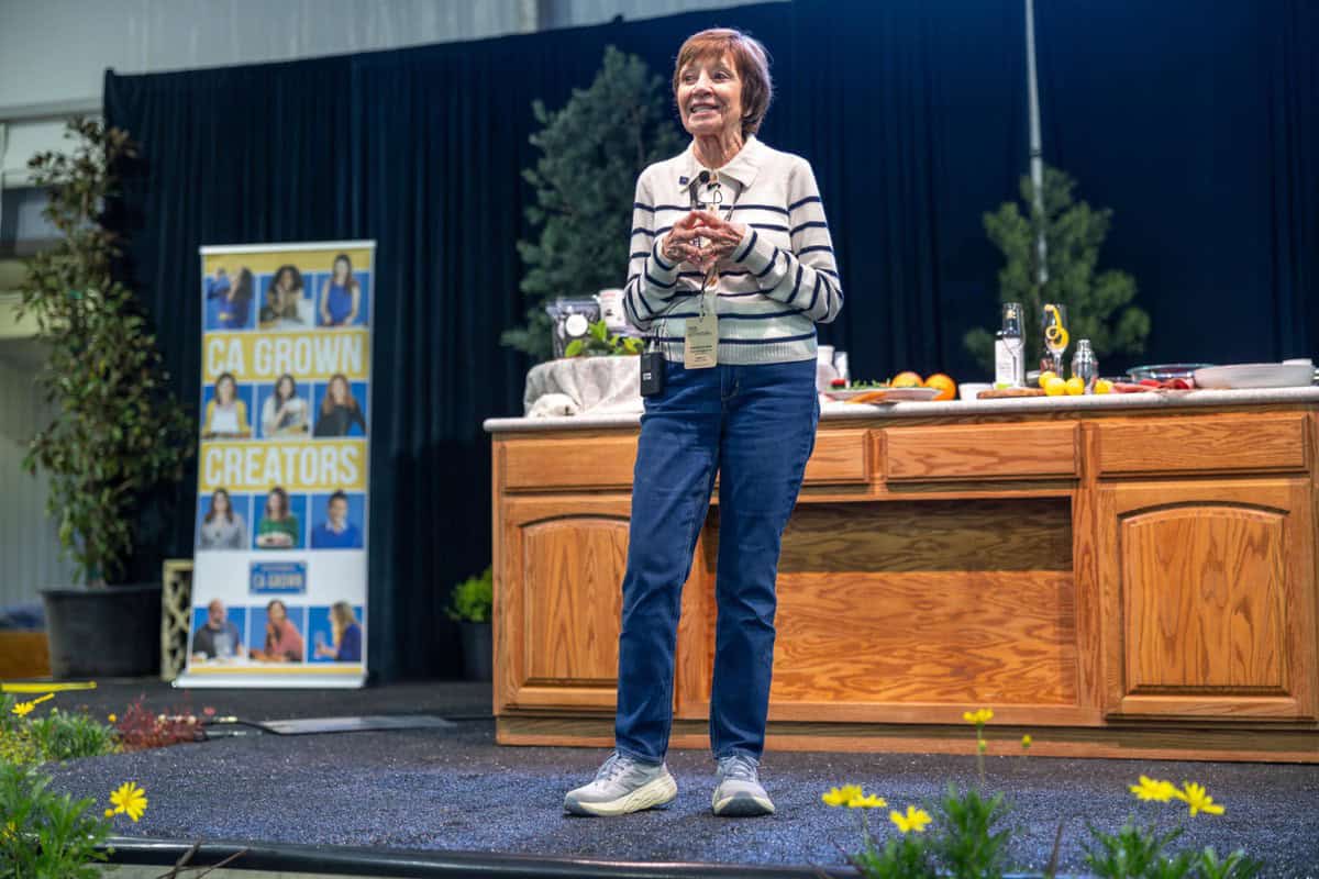 Karen Ross addressing the crowd at the World Ag Expo