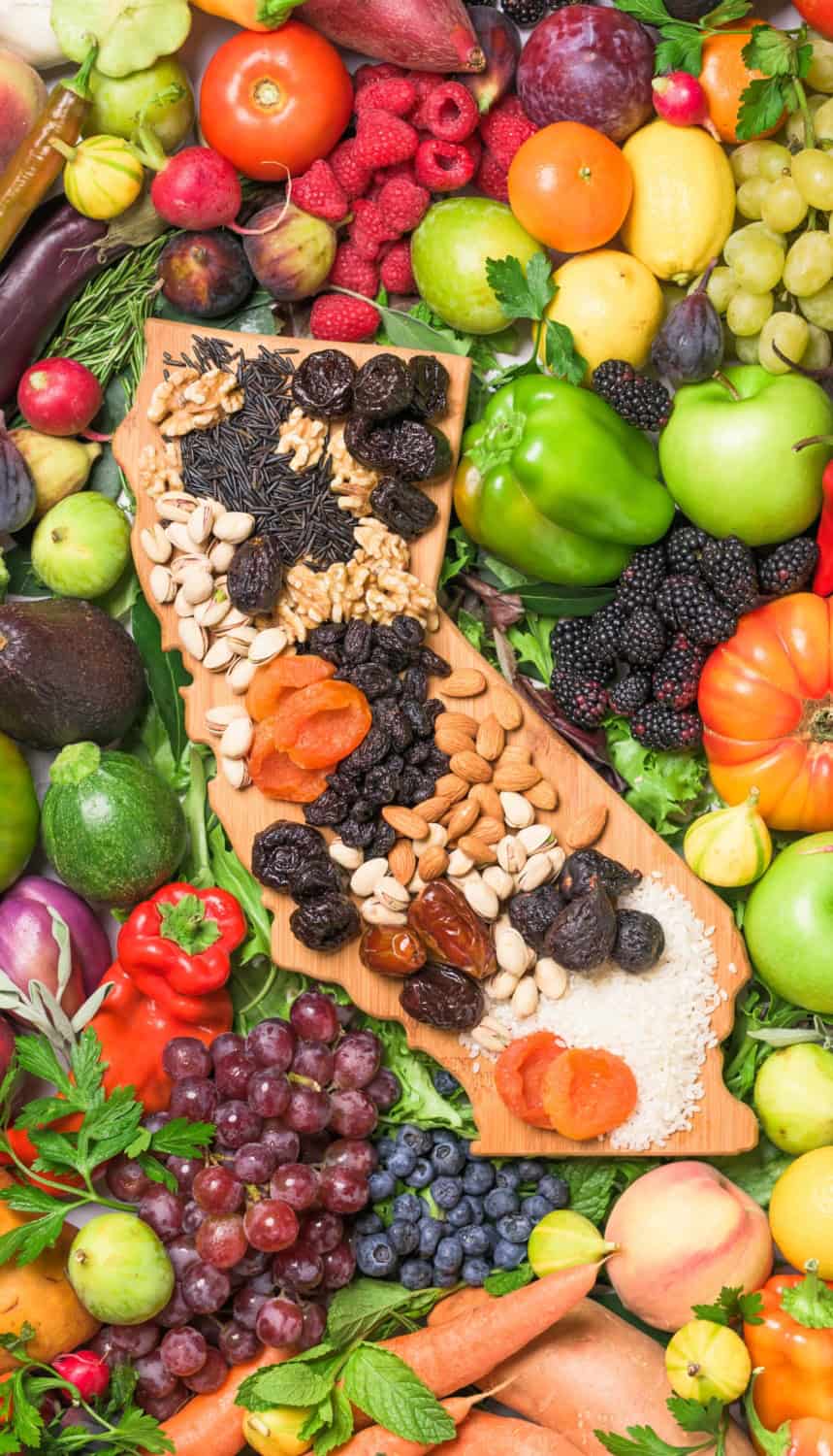 some of the produce grow in California