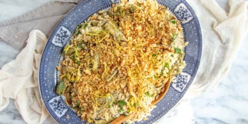 A Zesty Orzo Salad with Baby Artichokes and Lemon