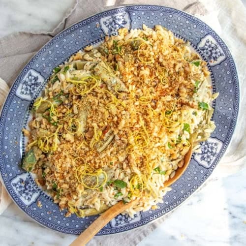A Zesty Orzo Salad with Baby Artichokes and Lemon