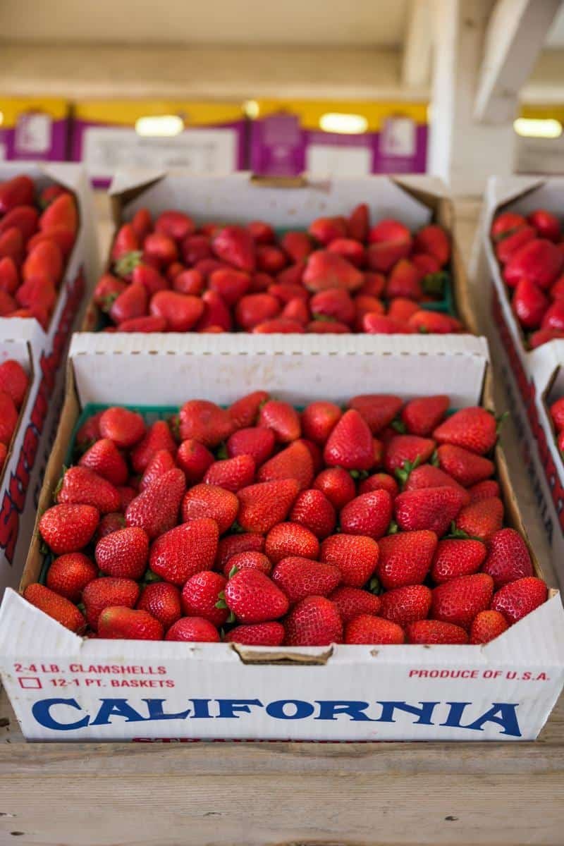 boxes of california strawberries