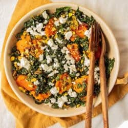 Roasted Potato and Kale Salad with Tahini Dressing