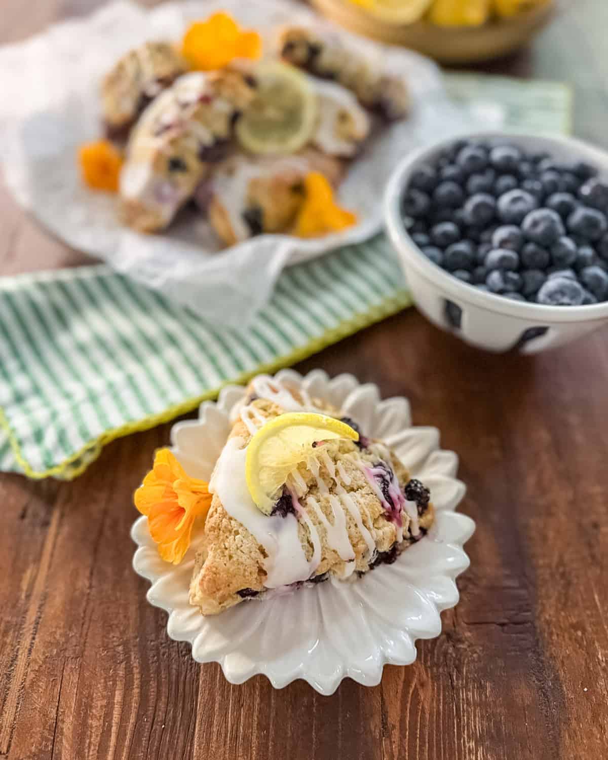 gluten free lemon blueberry scones from a Table Defloured