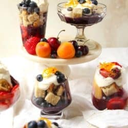 6 individual fruit trifles.