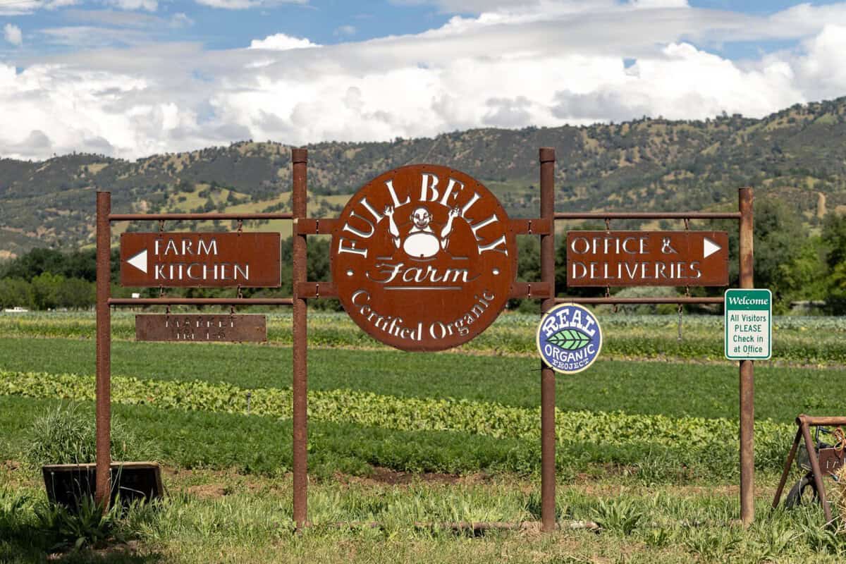 Full Belly Farm entry sign 