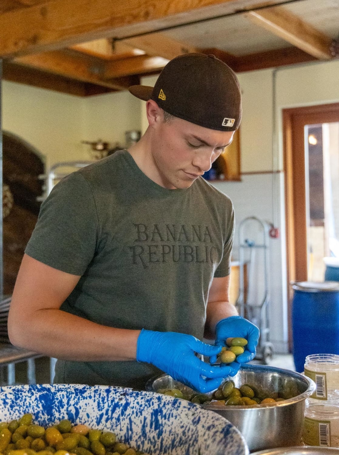 the team at Full Belly Farms packing olives