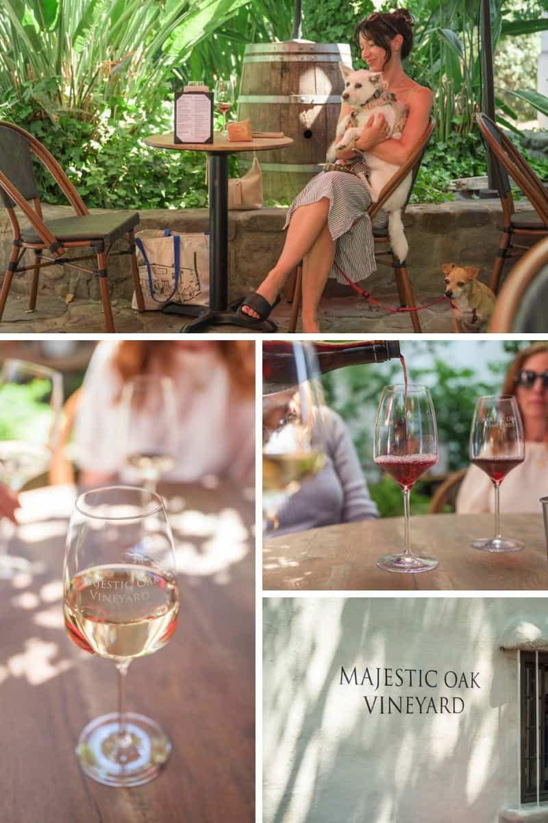 A collage of images from Majestic Oak Vineyard.
